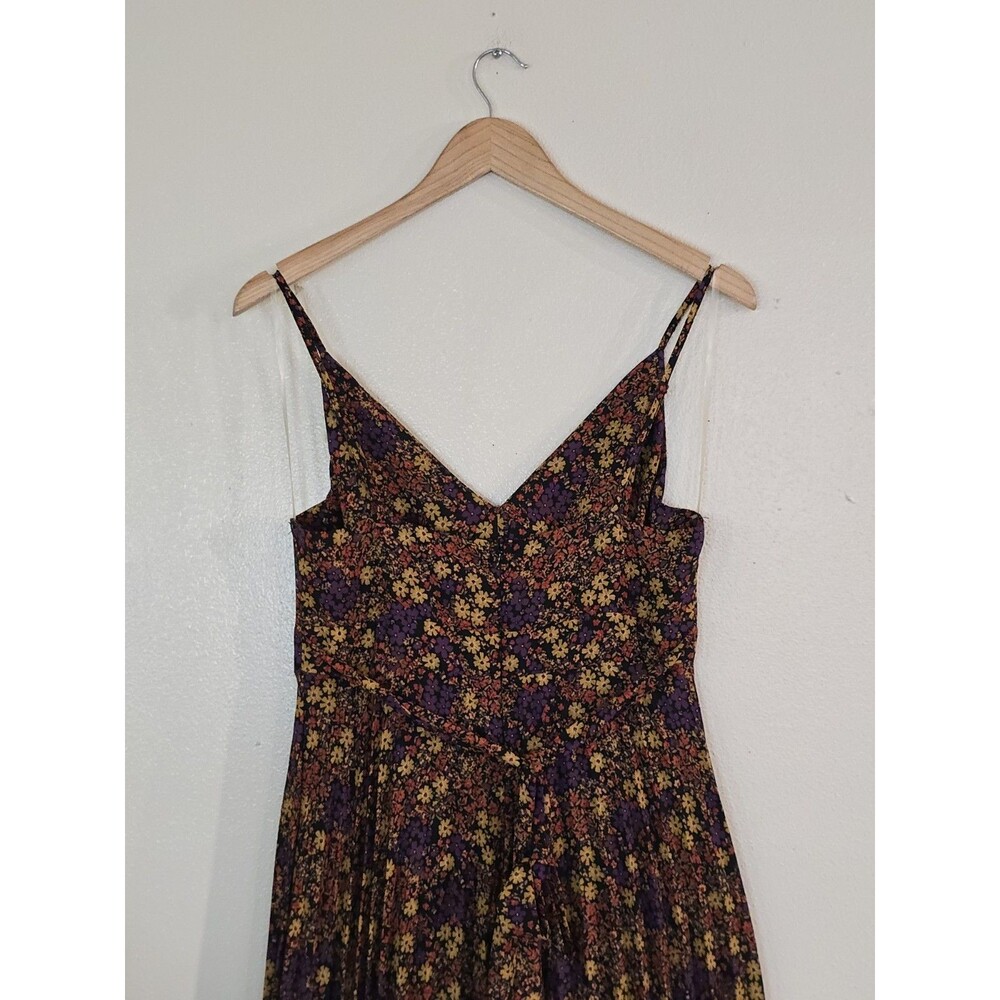 Jessica Simpson Floral Maxi Dress Boho Pleated Strappy Festival Size Large - Picture 8 of 12